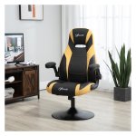 Bureaustoel - Gaming Gear - Verstelbare hoogte - Draaibaar - Geel+Zwart
