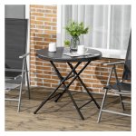 Balkontafel - Decoratieve Houtlook - Inklapbaar - Donkergrijs