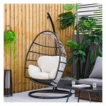 Hangstoelframe - Opvouwbaar design - Metaal/Zwart/Crème White