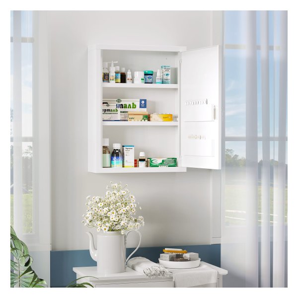 Muurmedicijnkastje – StaalCraft – Met slot – Wit