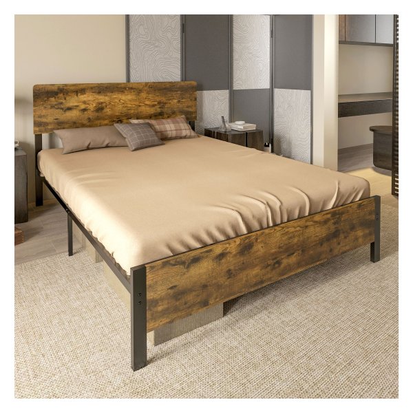 Bedframe - Stijlvol – Ruimtebesparend - Bruin