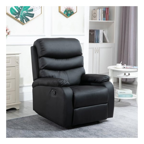 Ligstoel - Zaza Home - Verstelbare rugleuning - Relaxfauteuil - zwart