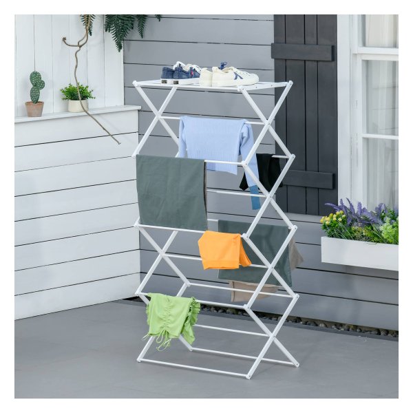 Droogrek - XL Living - Opvouwbaar - 8 niveaus - Wit