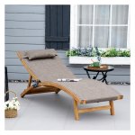 Tuinligstoel - ComfortLuxe - Verstelbare rugleuning - Weerbestendig - Bruin