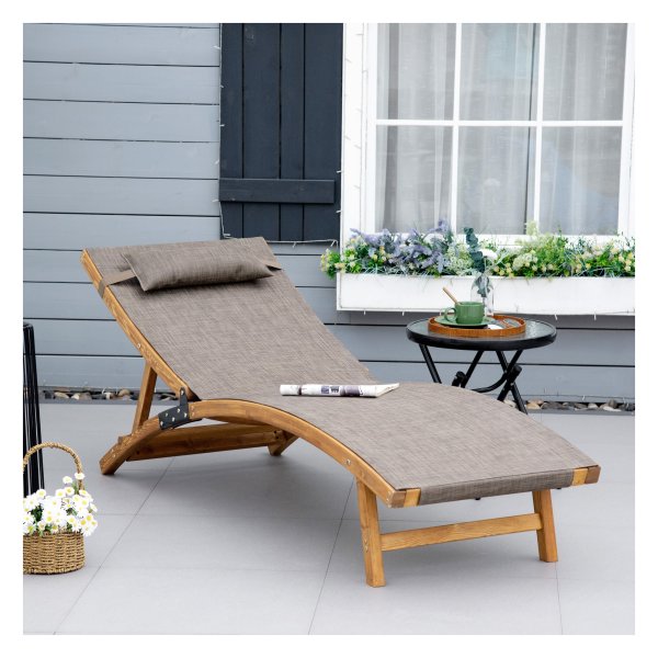 Tuinligstoel - ComfortLuxe - Verstelbare rugleuning - Weerbestendig - Bruin