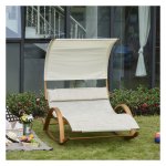 Ligstoel - Schommelend - Relax - Grijs-wit