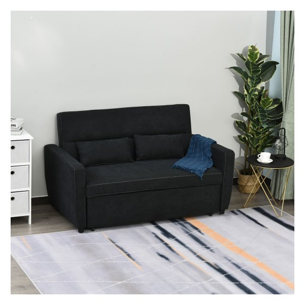 Bankstel - ComfortLife - slaapbank – verstelbare armleuning - zwart