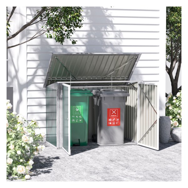 Vuilnisbakbox - Robuuste opbergbox - Vergrendelbaar - Groen