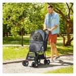 Hondenbuggy – Mobile Paws - Opvouwbaar – Elektrische ramen - Zwart