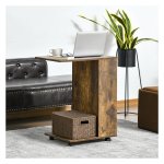 Bijzettafel - Stowa Shop - Mobiele Tafel - Rustieke Houten Look - Bruin