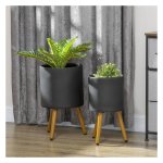 Plantenpotten - Afneembare voeten - Afvoergaten - Zwart