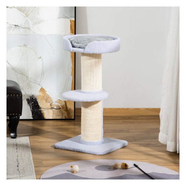 Krabpaal - Play Tree - Sisal - Pluche - Lichtblauw