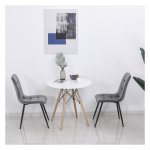 Eetkamerstoelen - Comfortabele zitting - Stijlvol design - Grijs/Zwart