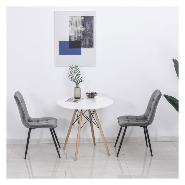 Eetkamerstoelen - Comfortabele zitting - Stijlvol design - Grijs/Zwart