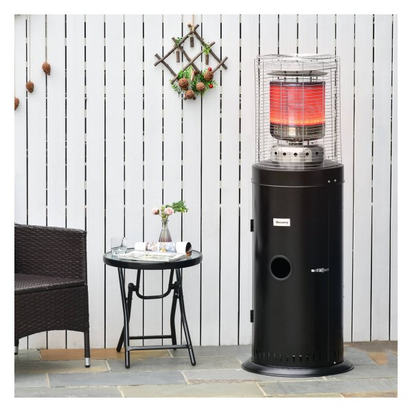 Terrasverwarmer - Luxe Gas Heater - Automatische Veiligheidsafsluiting - Zwart