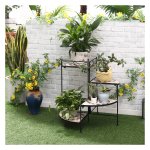 Bloemenrek - Opvouwbaar - 4-traps - Zwart+beige