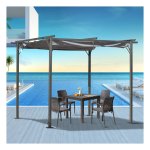 Terraspaviljoen - Zonnedoek - Aluminium - Zwart