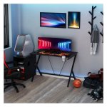 Gamingbureau - GamingX - hoofdtelefoon haak - drankhouder - zwart