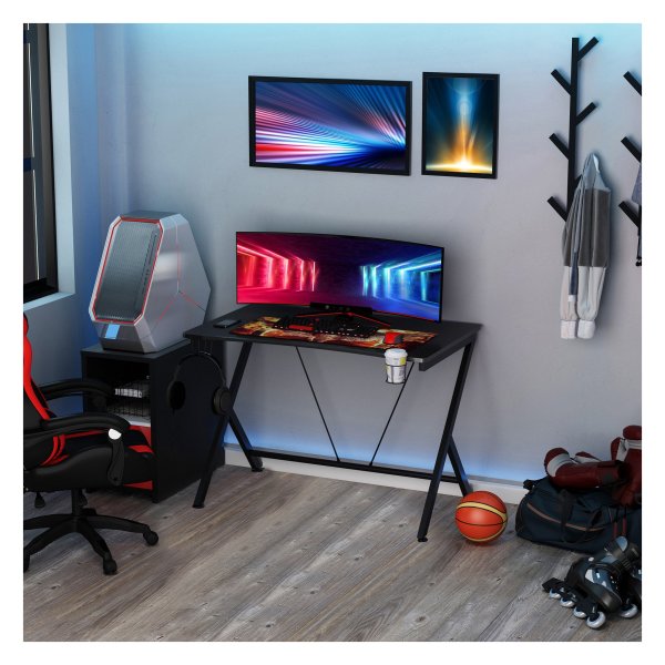 Gamingbureau - GamingX - hoofdtelefoon haak - drankhouder - zwart