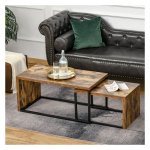 Salontafels - Stijlvole CUBE - Elegante poten - MDF blad - Zwart/bruin
