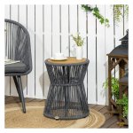 Tuinbistrotafel - Terras&Co - Kunststof tafelblad - Verstelbare poten - Donkergrijs