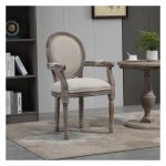 Eetkamerstoel - Retro Chic - Armleuning - Crème wit