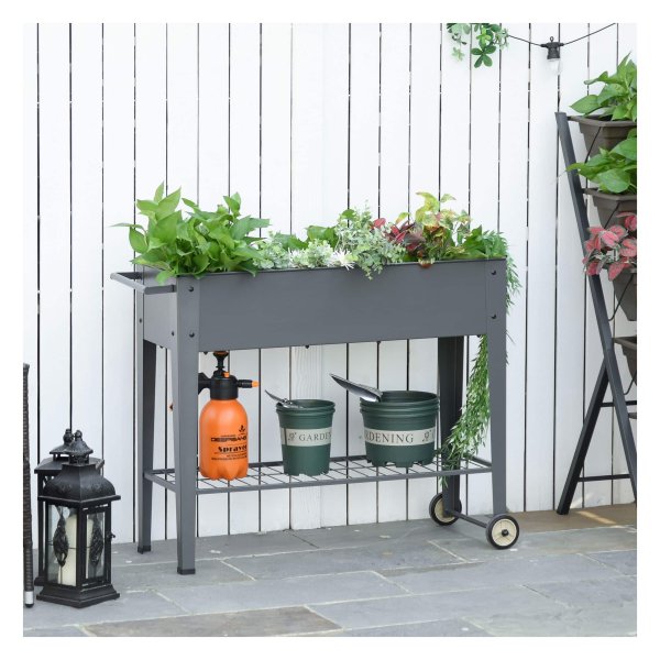 Plantenbakrolletje - Tuinplezier - Verrijdbaar - Grijs