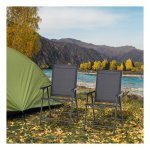 Campingstoel - Zaza Home - Met armleuning - Opvouwbaar - Zwart