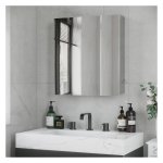 Wandkast - Elegant Living - Spiegeldeuren – 3 planken - zilver