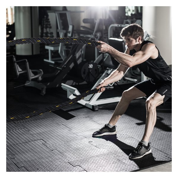 Fitnesstouw - SportX - Krachttraining - Spieropbouw - Zwart & Geel