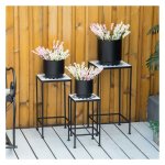 Bloemstands - Stijlvol - Metalen - Zwart/grijs