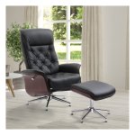 Fauteuil - Relaxit - Draaifunctie - Verstelbare rugleuning - Zwart