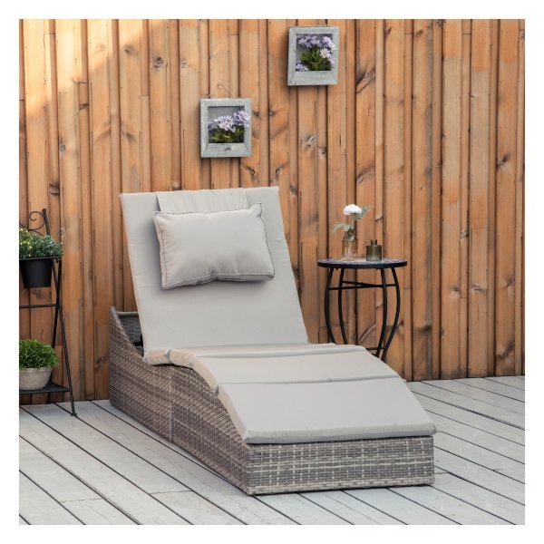 Tuinligbed - RelaxMe - 5-posities - Opvouwbaar - Grijs