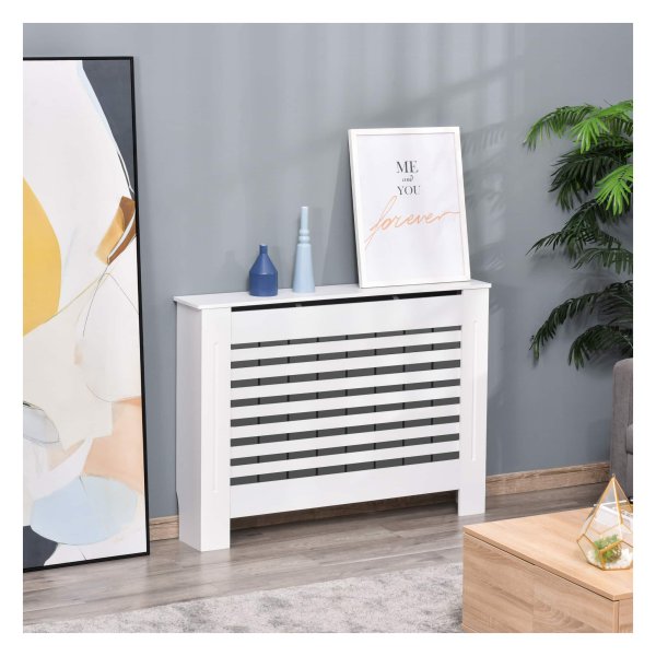 Het verlichten van lichaamsbekleding verwarming bekleding radiator deksel mdf wit 112 x 19 x 81 cm