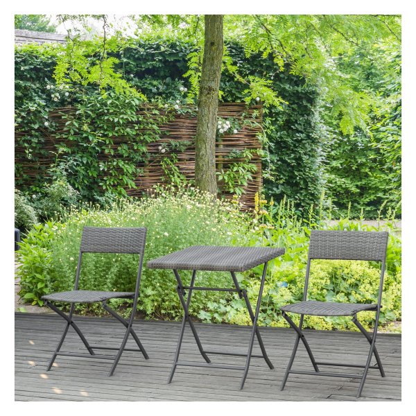 Bistroset - Polywood - 2-zits - Grijs