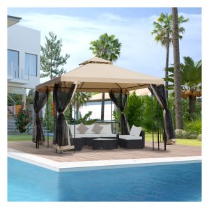 Tuinpaviljoen - Feesttent - Weerbestendig - Metaal - Beige