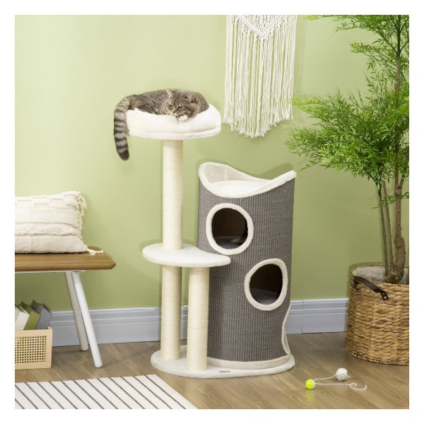 Krabmeubel - LuxeKrab - Kattenbed - Sisalpalen - Grijs