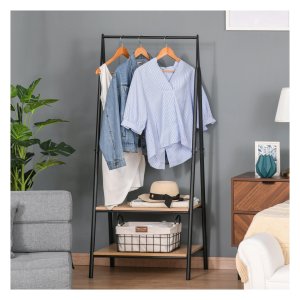 Kledingopslagrek - Schoenenopslag - Kledingstang - Zwart
