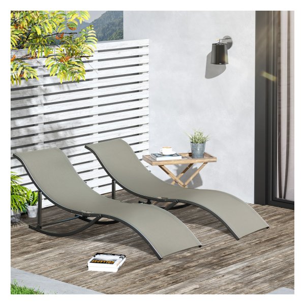 Ligstoelen - Comfort Life - Ergonomisch design - Aluminium - Lichtgrijs