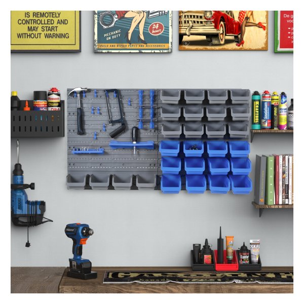 Opbergdozen - Workshopdeal - Met haken – Stapelbaar - Blauw