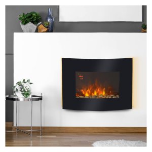 Wandhaard - Luxe vuureffect - Afstandsbediening - Zwart