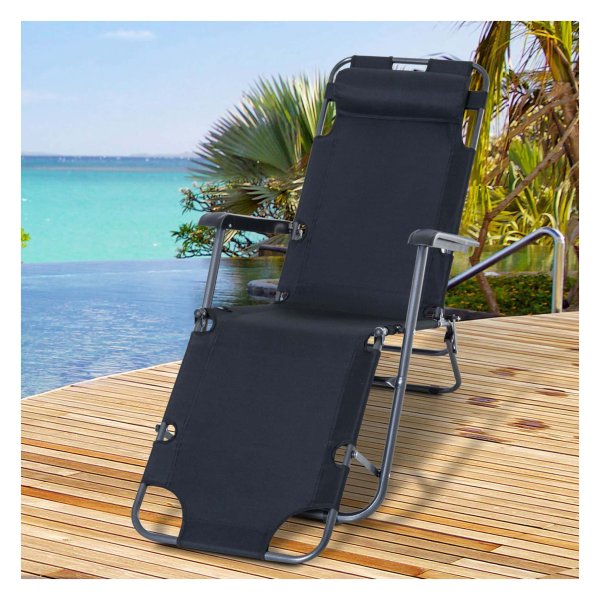 Ligstoel - Beautylife - Inklapbaar - Comfort - Zwart