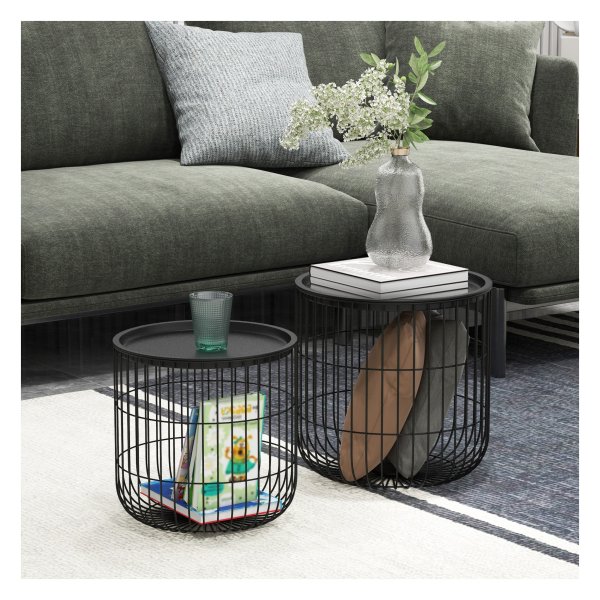 Salontafelset - NordicDesign - Opbergruimte - Staalzwart