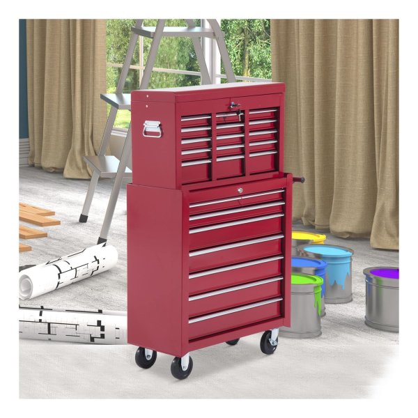 Gereedschapswagen - Robuust - Veel opbergruimte - Rood