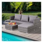Tuinmeubelbank - Relax&Enjoy - Verstelbare rugleuning - Grijs