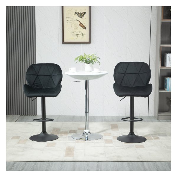 Barkrukken - Luxe Comfort - Draaibaar & Verstelbaar - Zwart