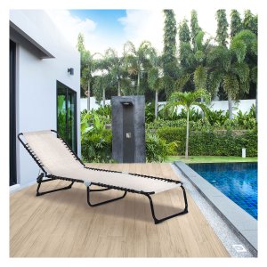 Ligstoel - ComfortGarden - Opvouwbaar - Tuin - Grijs