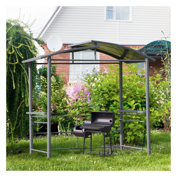 BBQ-paviljoen - Solis - Vlamwerend dak - Stalen planken - Donkergrijs