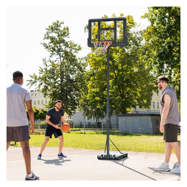 Basketbalstandaard - Robuust design - Verstelbare hoogte - Zwart