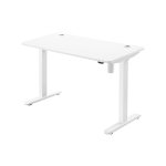 Elektrisch bureau, in hoogte verstelbaar, bureaustraam, bureauetafel met motor, 120 x 60 x (73-114) cm, staal,Wit